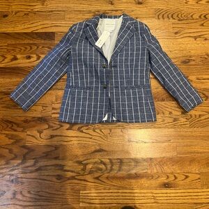 Janie and Jack Navy Plaid Boy’s Blazer
